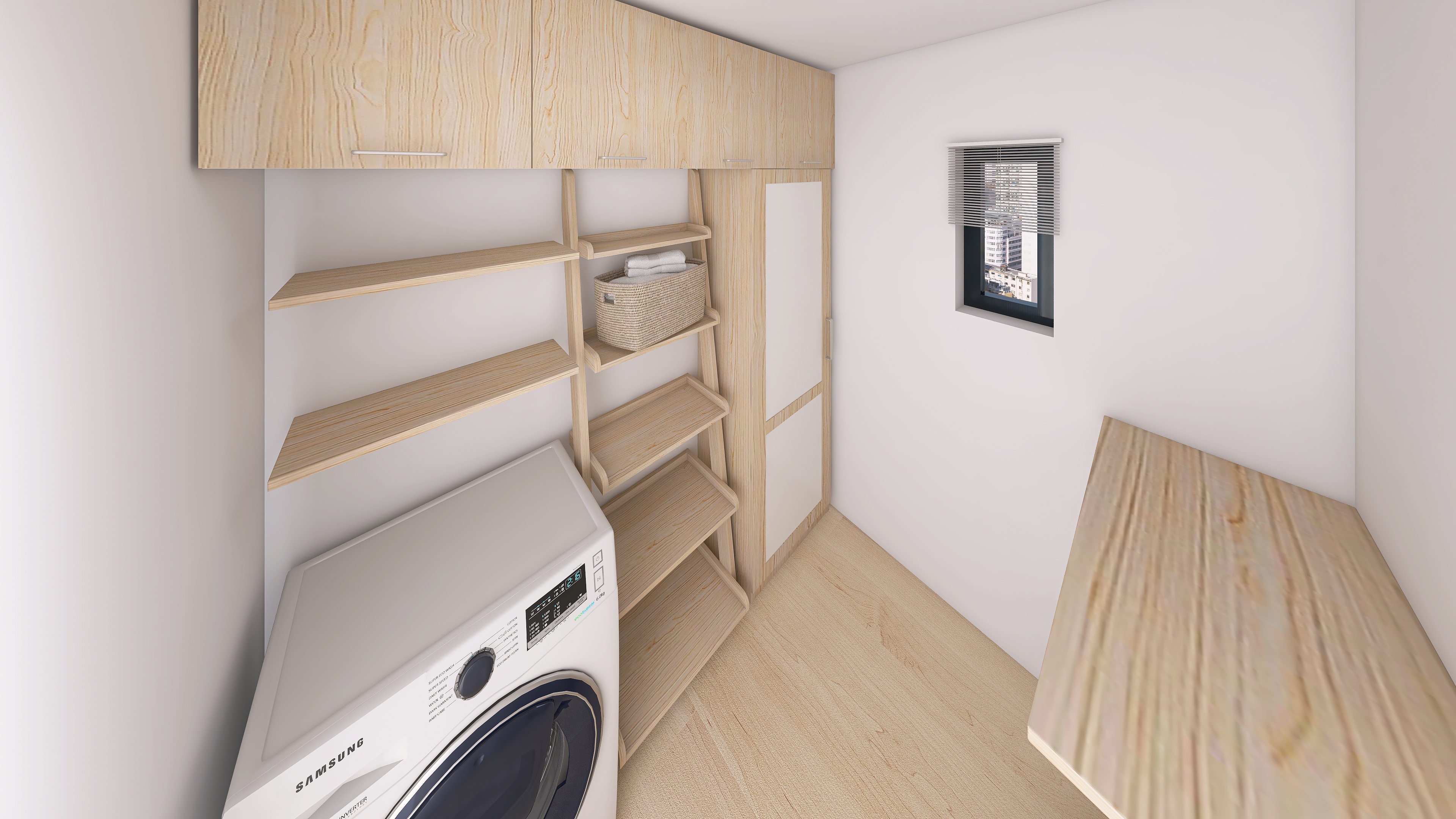 Cuarto de lavado Japandi 1