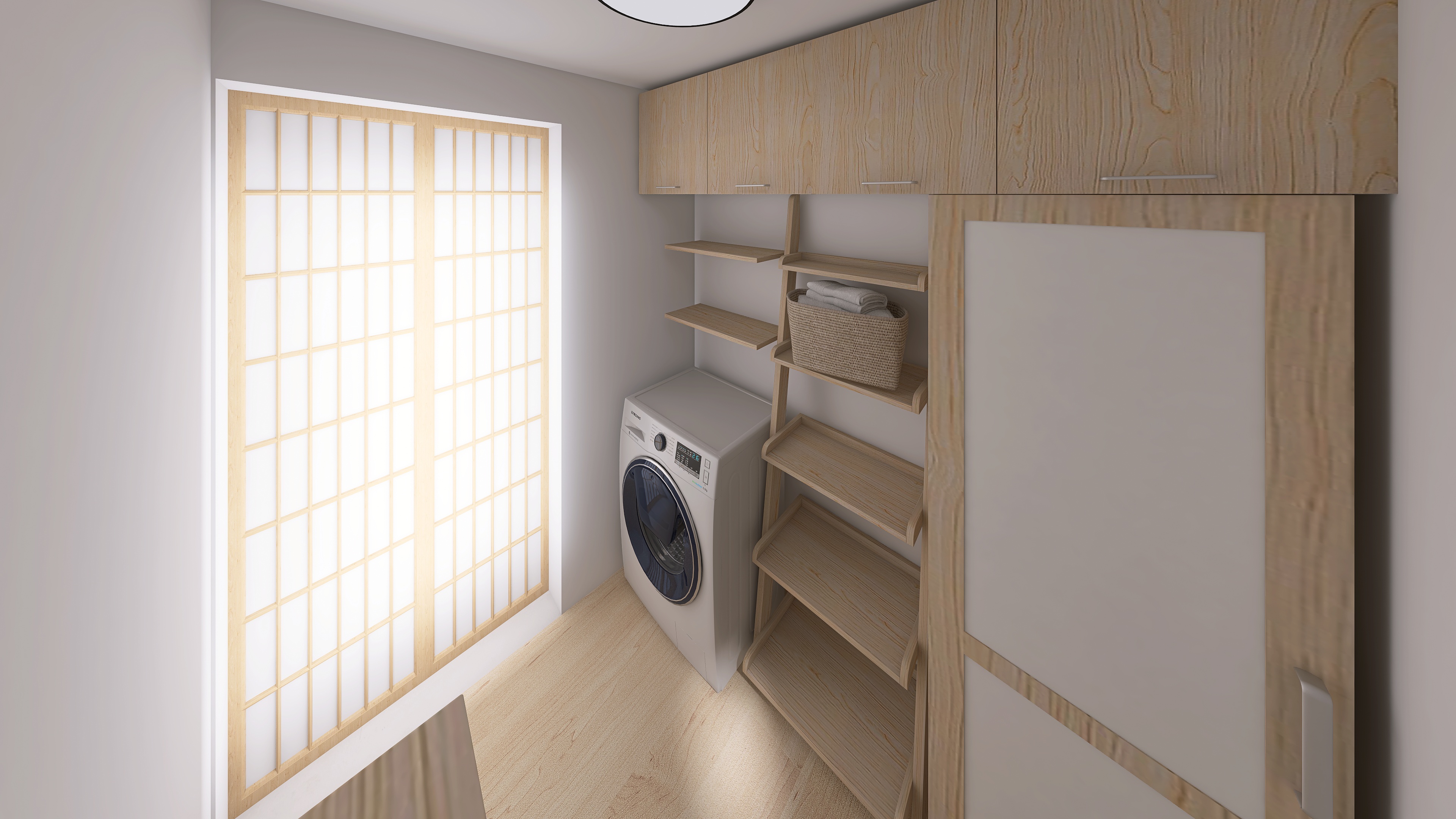 Cuarto de lavado Japandi 2