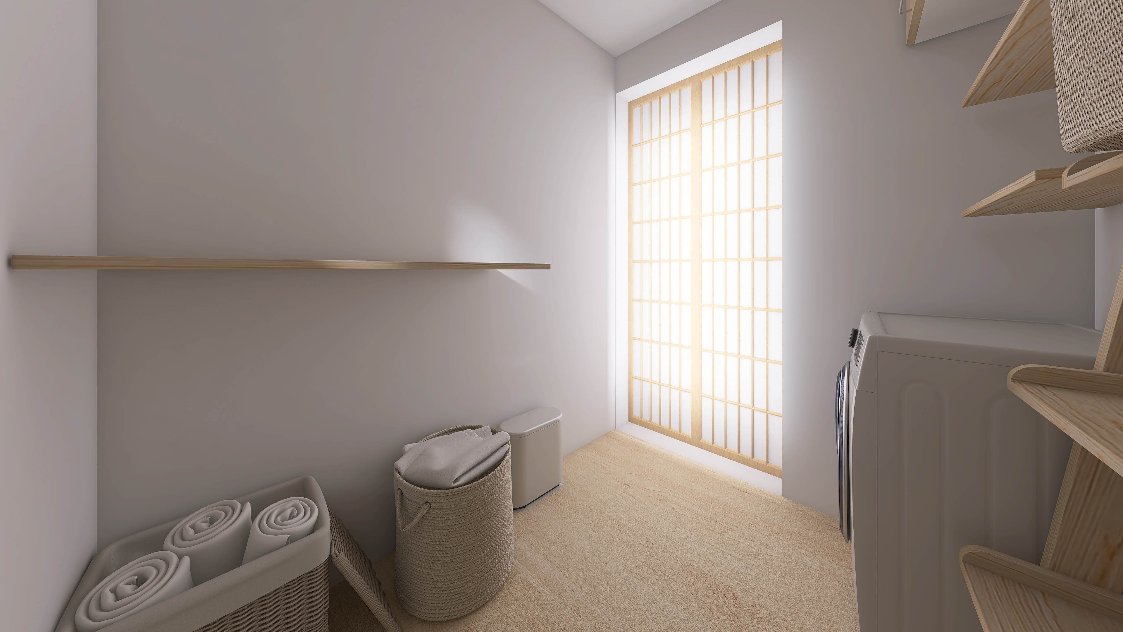 Cuarto de lavado Japandi 3