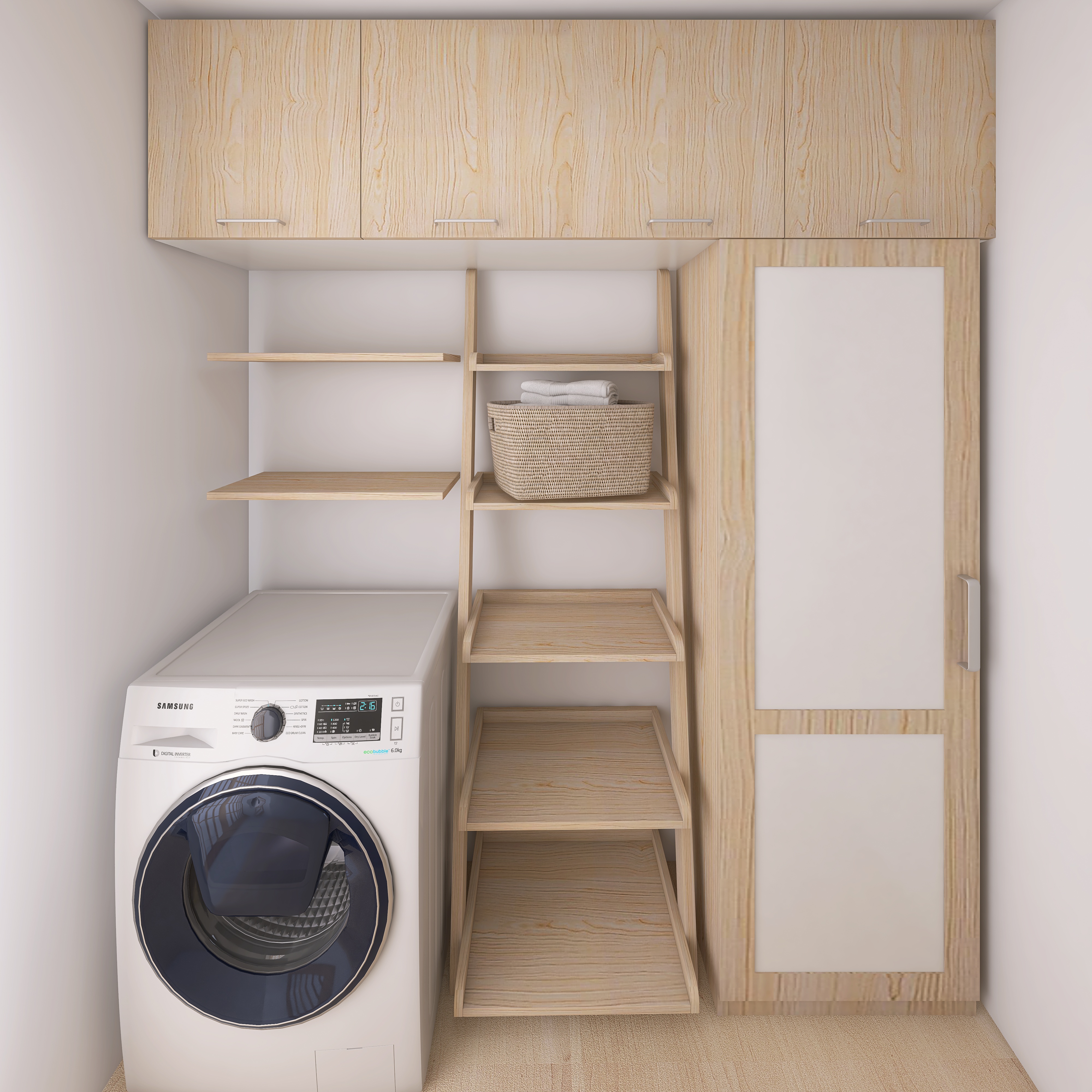 Cuarto de lavado Japandi